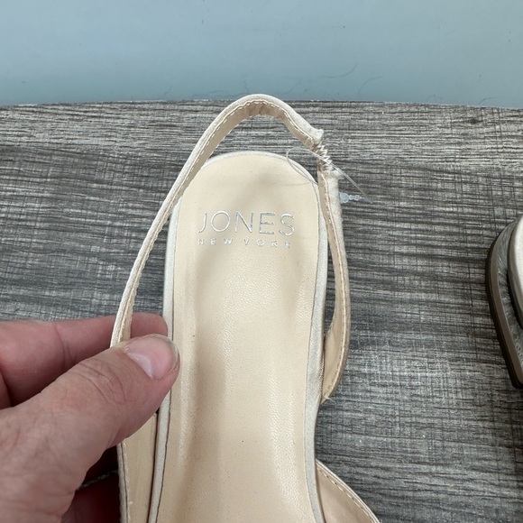 JONES NEW YORK satin pointed toe jeweled bow sling back bridal preppy shoe NWT 9 - Picture 4 of 10